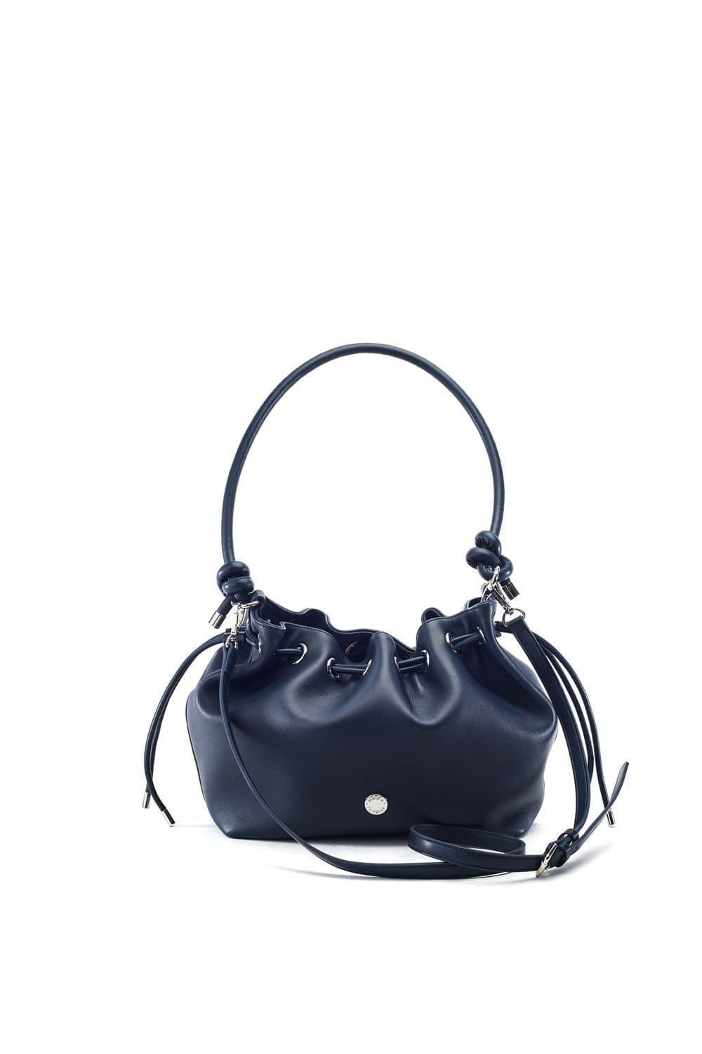 Moda In Pelle Moda In Pelle Women's 'Briela Bag' Leather Shoulder Bag in Navy