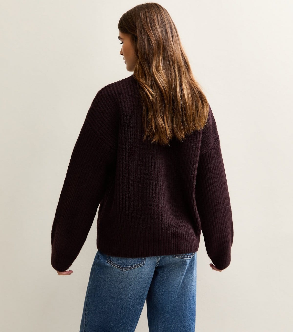 New Look Women's Dark Purple Rib Knit Cardigan New Look - 4