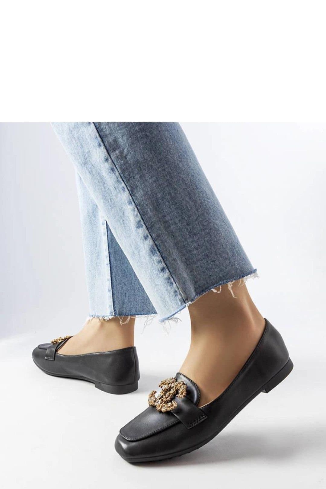 Love Lace Love Lace Women's Elegant Slip On Moccasins with Zircon Embellishment Summer in Black