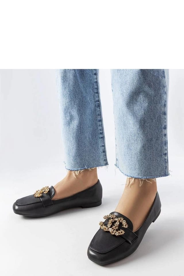 Love Lace Love Lace Women's Elegant Slip On Moccasins with Zircon Embellishment Summer in Black - 2