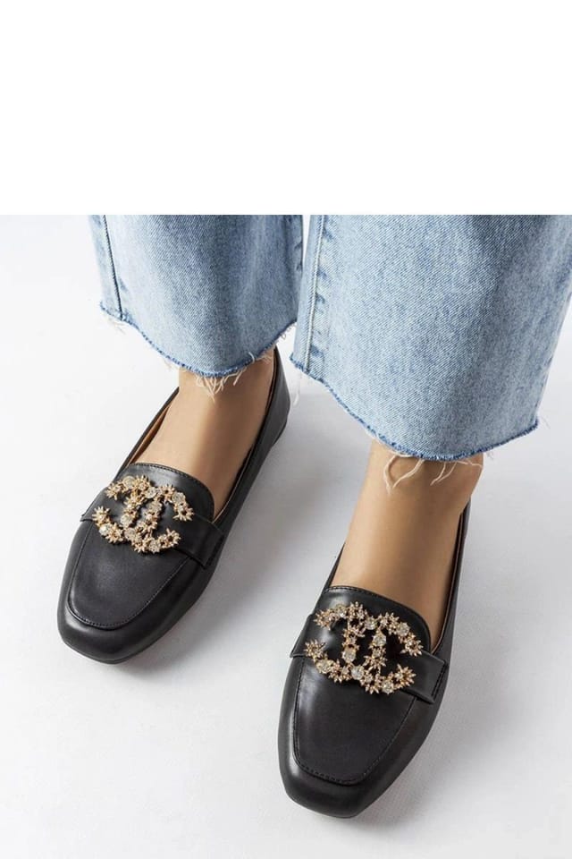 Love Lace Love Lace Women's Elegant Slip On Moccasins with Zircon Embellishment Summer in Black - 3