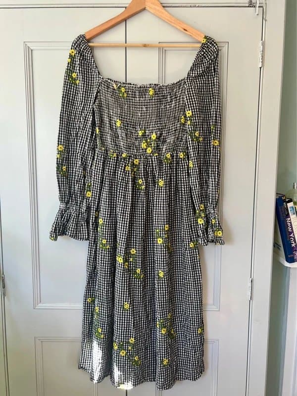 Never Fully Dressed Floral Gingham Dress