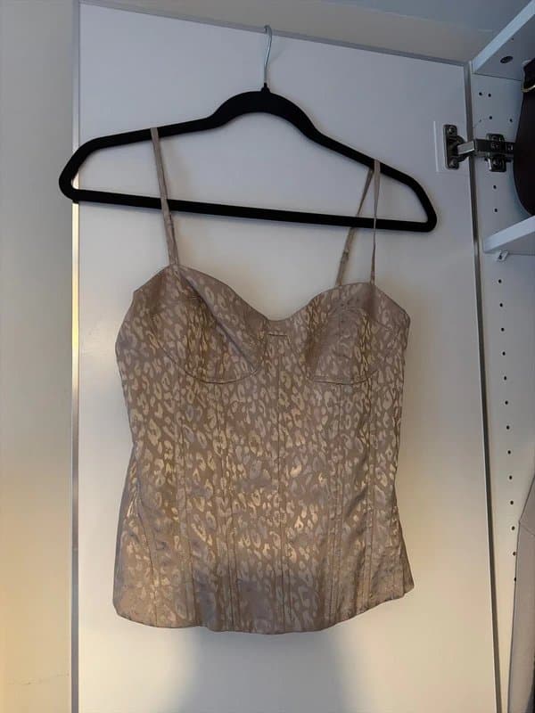 Bershka Bershka Leopard Print Gold Corset Top