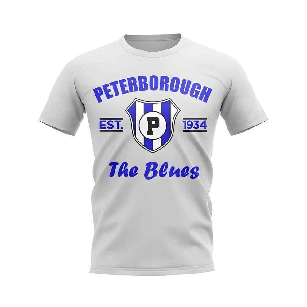 Peterborough Peterborough Men's Personalised Established Football T-Shirt in White