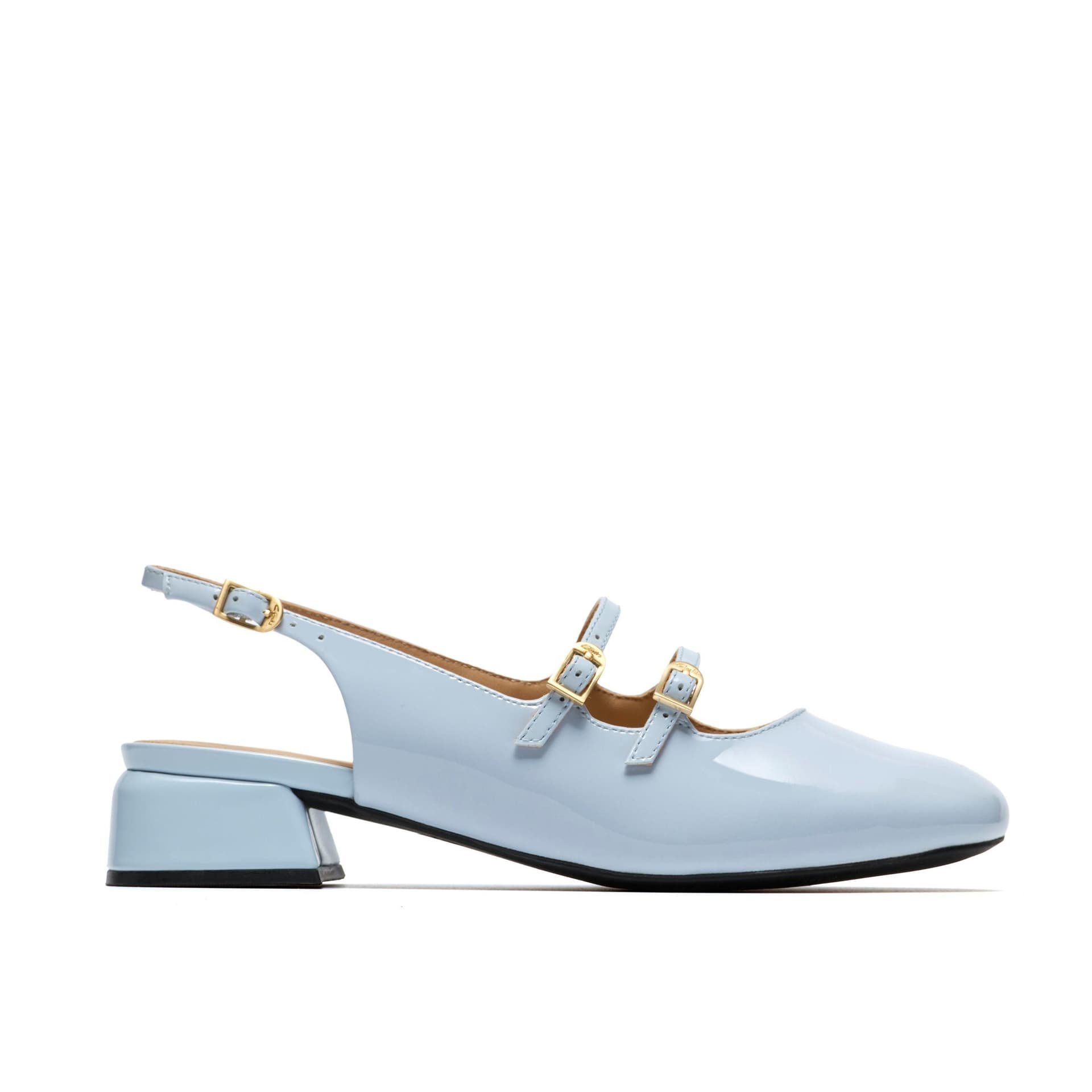 Clarks Clarks Women's Daiss 30 Dazz Light Blue Patent Leather Mary Jane, Sling Back