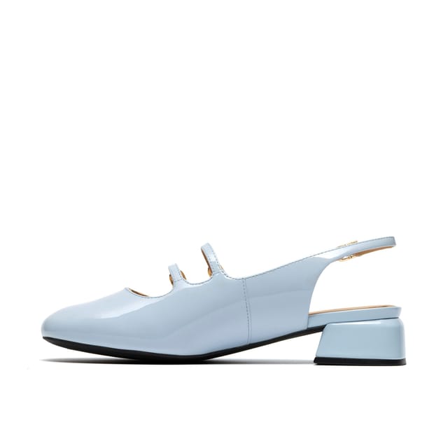 Clarks Clarks Women's Daiss 30 Dazz Light Blue Patent Leather Mary Jane, Sling Back - 2