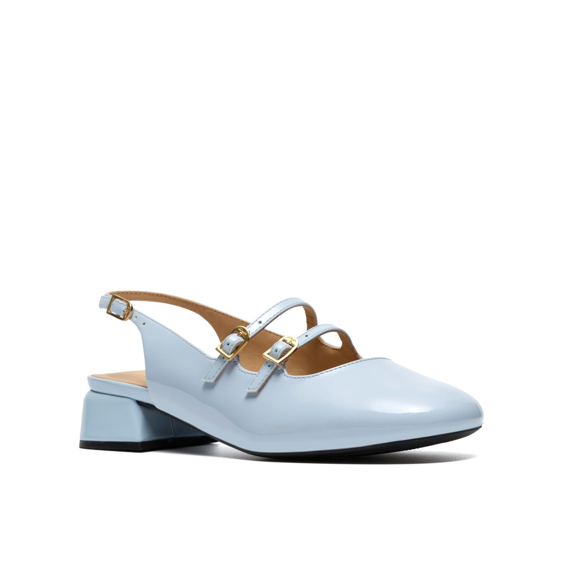 Clarks Clarks Women's Daiss 30 Dazz Light Blue Patent Leather Mary Jane, Sling Back - 4