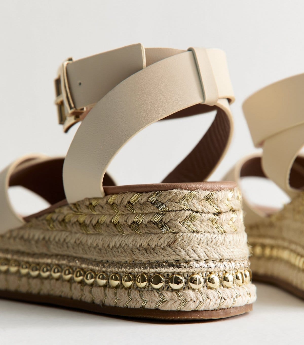 New Look Women's Off White Faux Leather Flatform Sandals New Look - 4