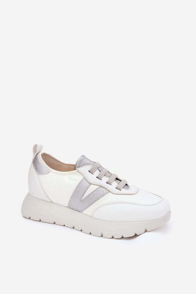 Love Lace Love Lace Women's Vinceza Platform Sports Sneakers Breathable Fabric in White - 2