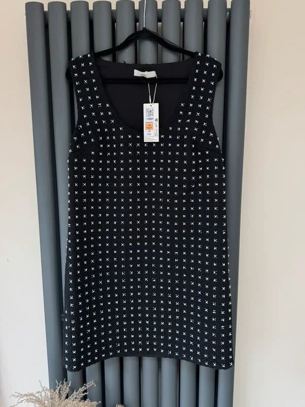 Marks & Spencer M&S Black Embellished Pinafore Shift Dress | Size 10 Regular | RRP £50