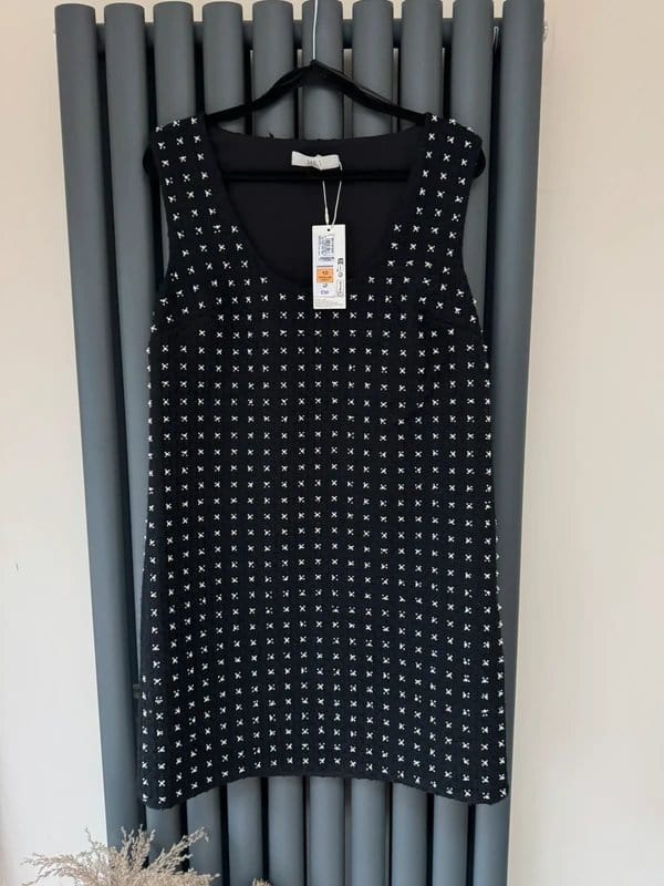 Marks & Spencer M&S Black Embellished Pinafore Shift Dress | Size 10 Regular | RRP £50 - 1