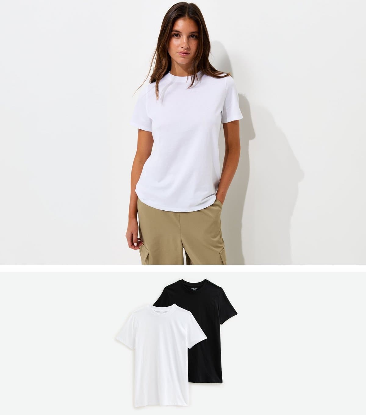 New Look New Look White Cotton Pack Of 2 Relaxed T-Shirts