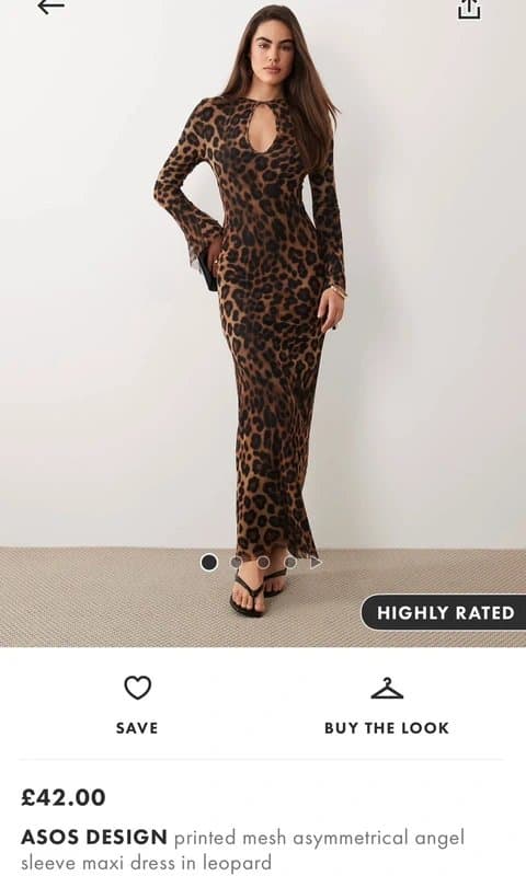 ASOS Design Asos design leopard print mesh maxi dress