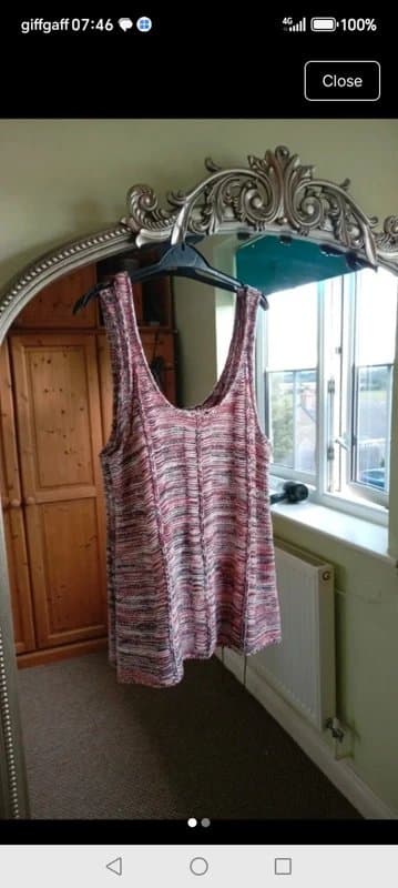 Billabong Billabong xs oversized loose crochet button front knitted multicoloured vest tank sleeveless top