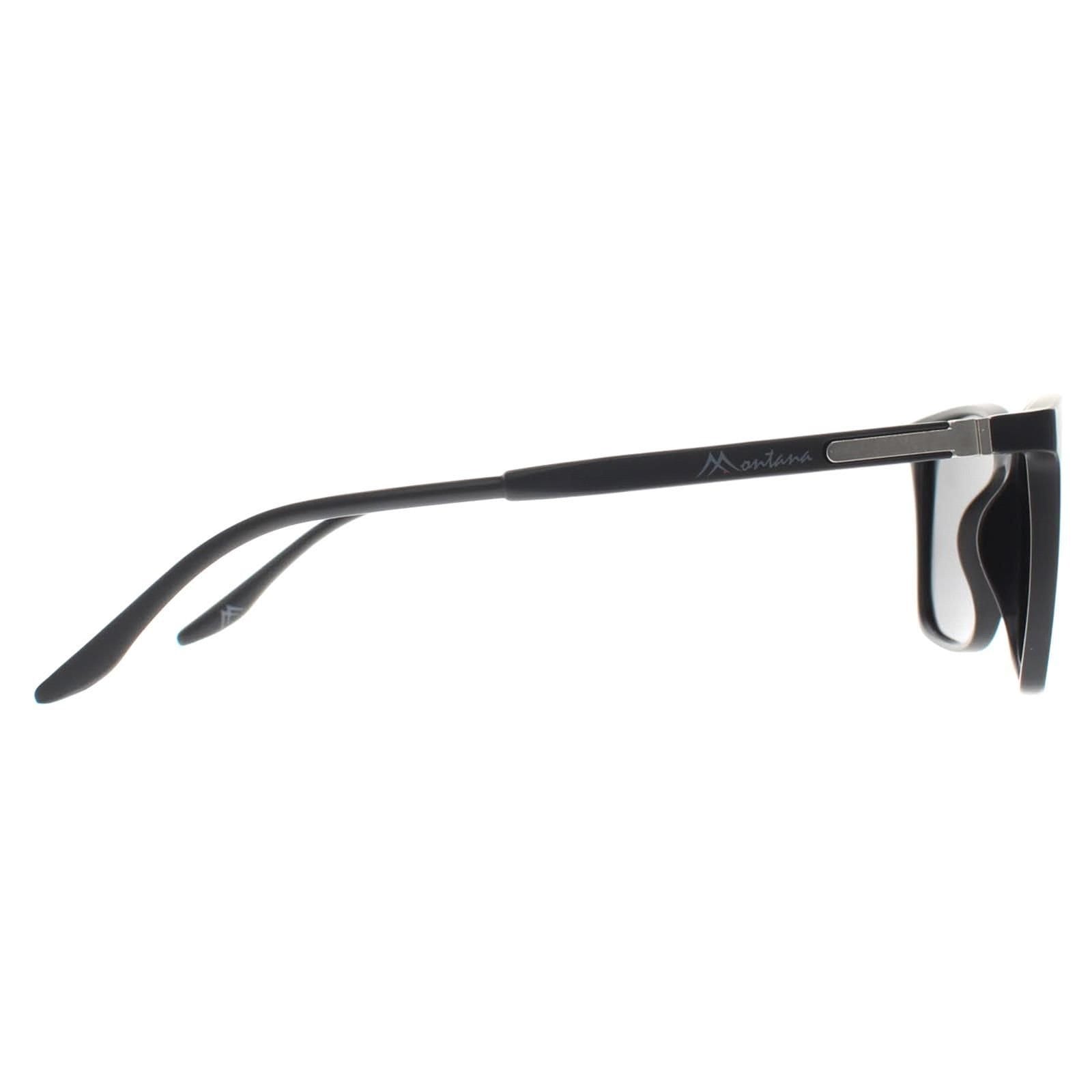 montana montana Men's Square Matte Black Smoke Polarized MP186 - 4