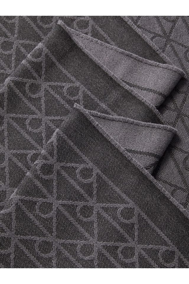 Calvin Klein Calvin Klein Women's Emblem Aop Tonal Wool Lw Scarf Black Aop - 2