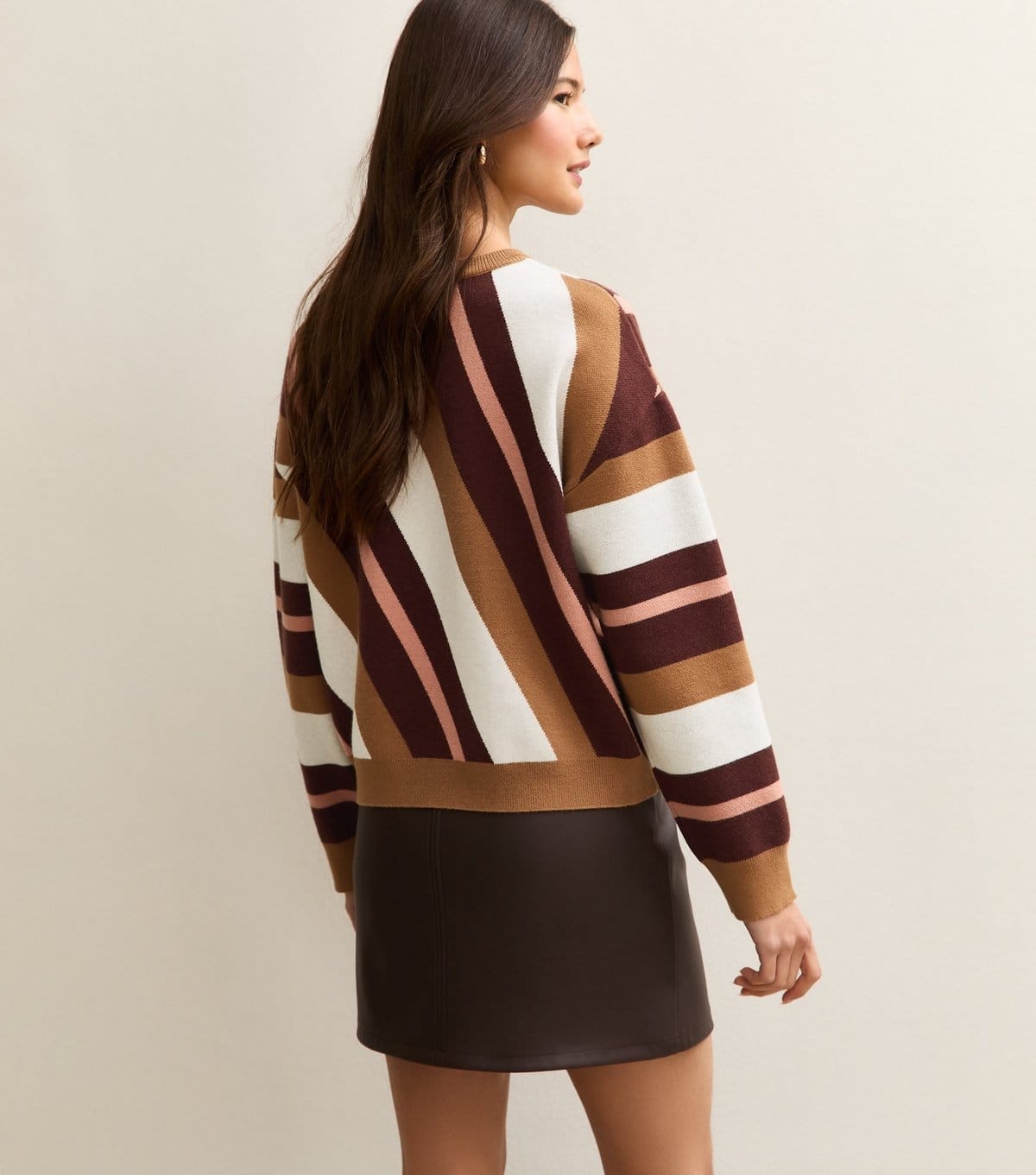 New Look Women's Brown Diagonal Striped Jumper New Look - 4