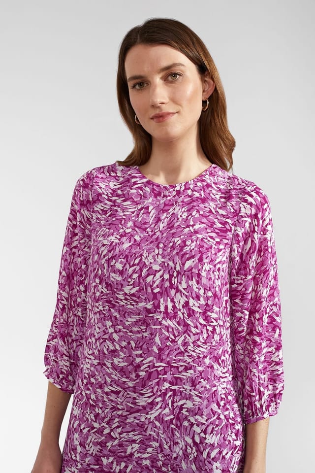 Hobbs London Hobbs London Women's Liana Pleated Hem Mini Shift Dress in Magenta - 3