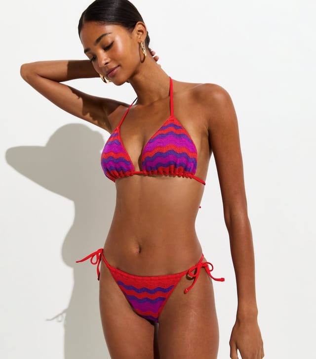 New Look Women's Purple Crochet Tie Side Bikini Bottoms New Look - 3