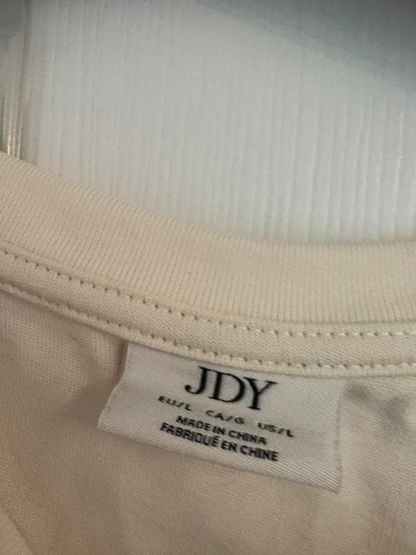 JDY White/Cream Oversized Lace Hem Top