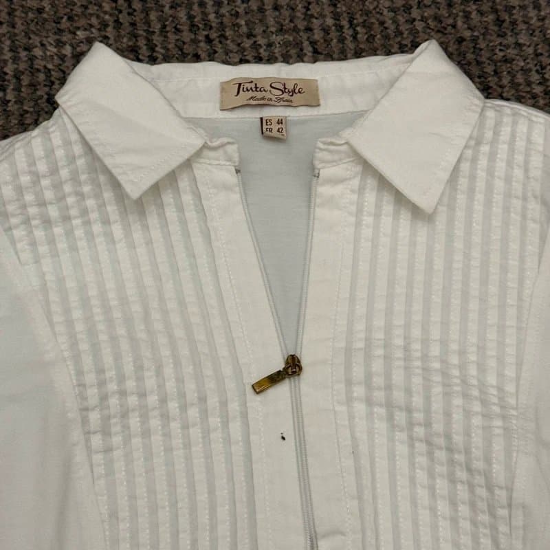 Tinta Style Tinta Style White Premium Blouse UK 16 Cotton Stretch Elegant Top