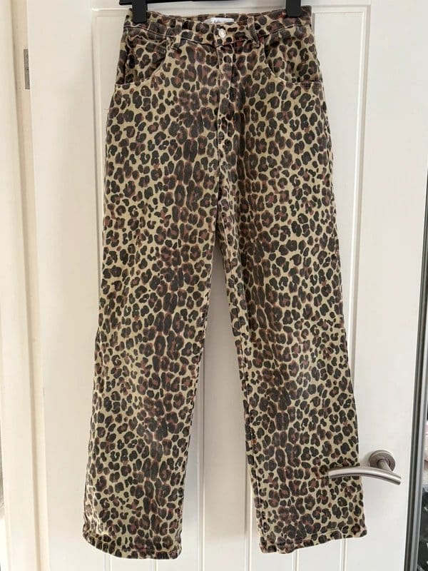 Never Fully Dressed Leopard Print Jeans Size 10