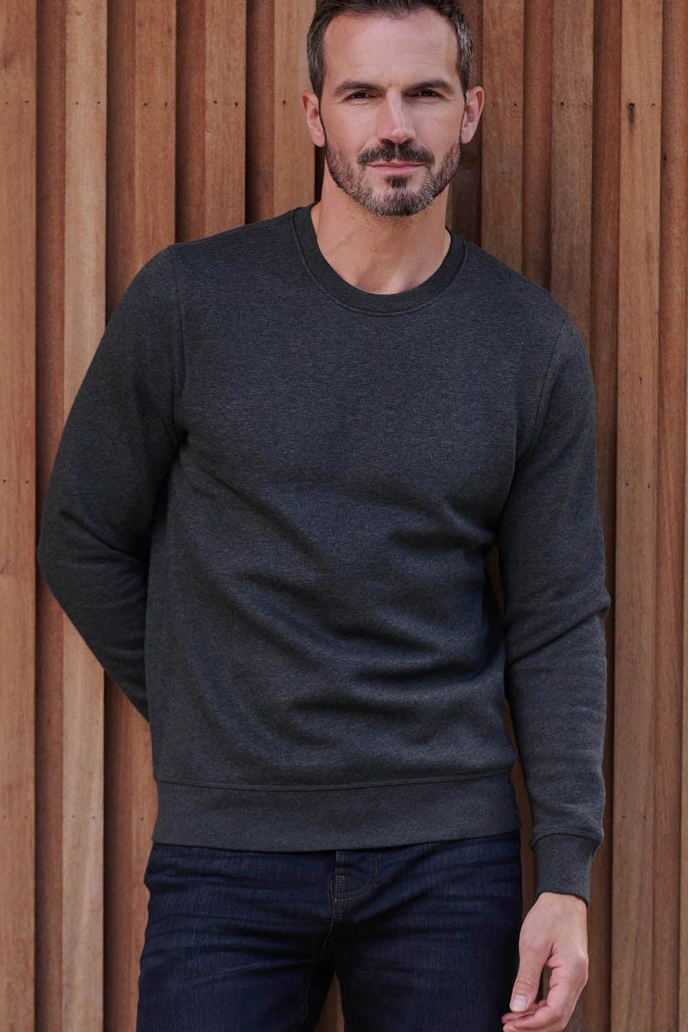 British Boxers British Boxers Men's "Dark Heather Grey" Laid-Back Sweatshirt in Dark Grey - 2