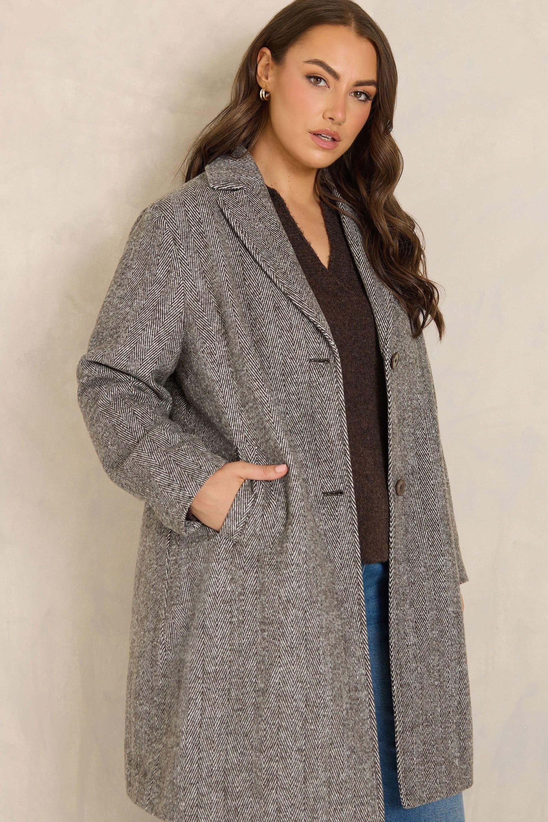 Evans Evans Women's Collared Jacket in Grey
