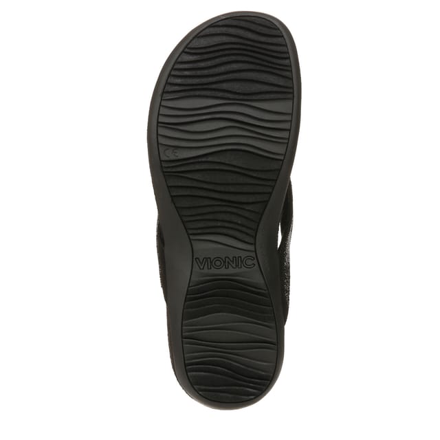 Vionic Vionic Women's Dillon Shine Thong Sandals in Black - 3