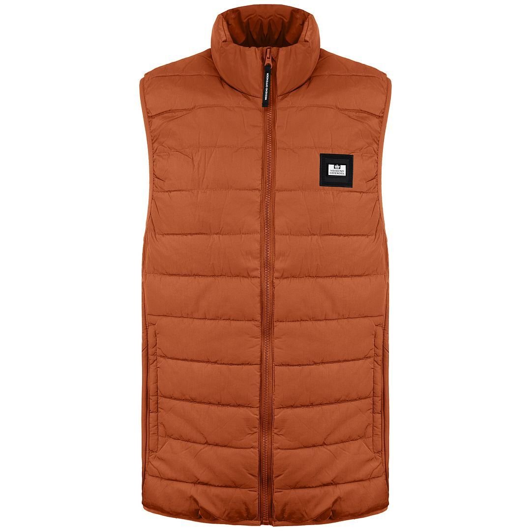 Weekend Offender Weekend Offender Men's Sleeveless Zip Up Orange Gacha Gillet in Gold - 2