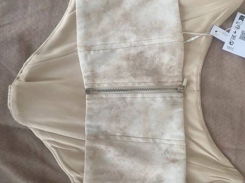 Bershka Beige Washed-Look Corset Top