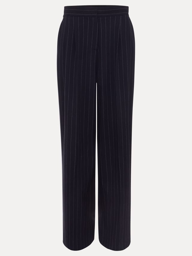 Phase Eight Phase Eight Women's Pia Pinstripe Wide Leg Trouser in Dark Navy - 2