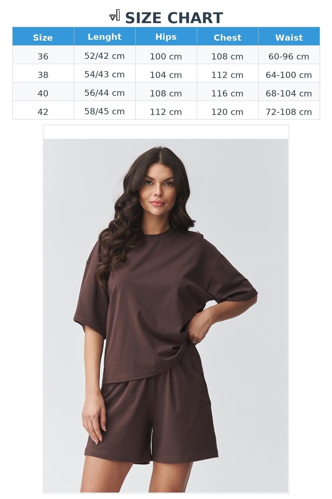 Love Lace Love Lace Women's Short Sleeve Blouse & Shorts Lounge Set in Brown - 4