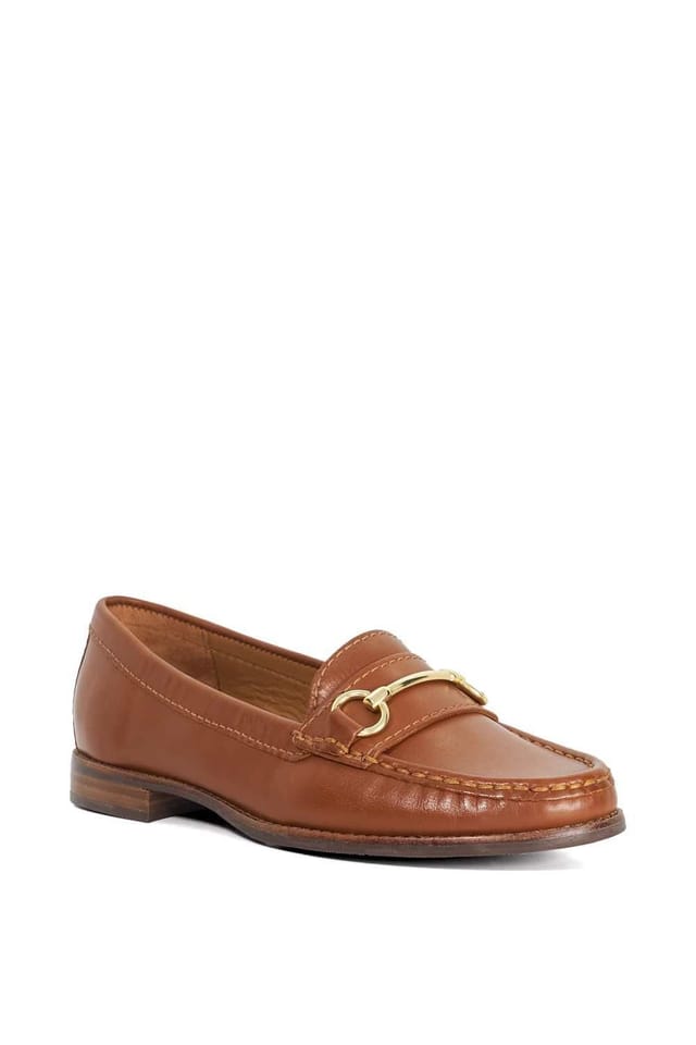 Dune London Dune London Women's Wide Fit 'Glenny' Leather Loafers in Brown - 2