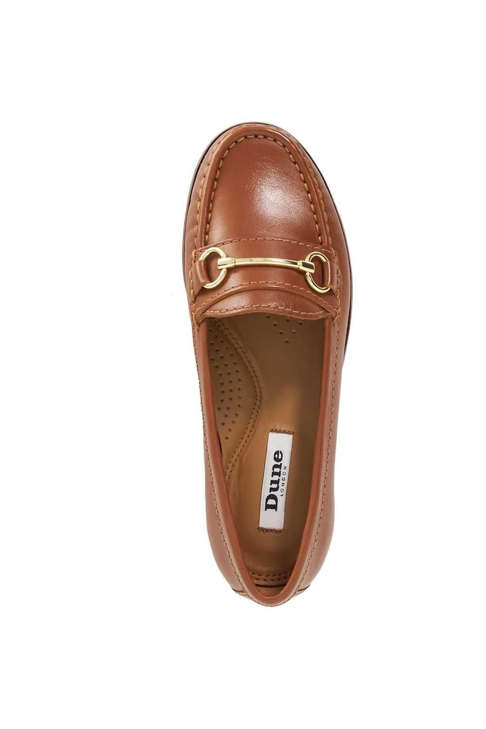 Dune London Dune London Women's Wide Fit 'Glenny' Leather Loafers in Brown - 4