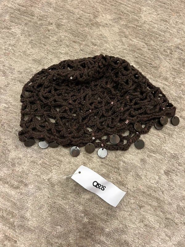 ASOS Crochet brown skull cap asos crochet