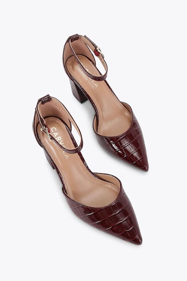 Carvela Carvela Women's 'Refined Court' Croc Print Heels in Red - 2