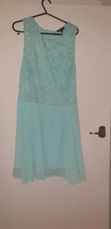 New Look Lace pale teal summer babydoll skater dress
