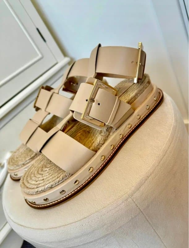 ASOS ASOS Genuine Leather Fisherman Espadrille Sandals UK 7 Quiet Luxury Style