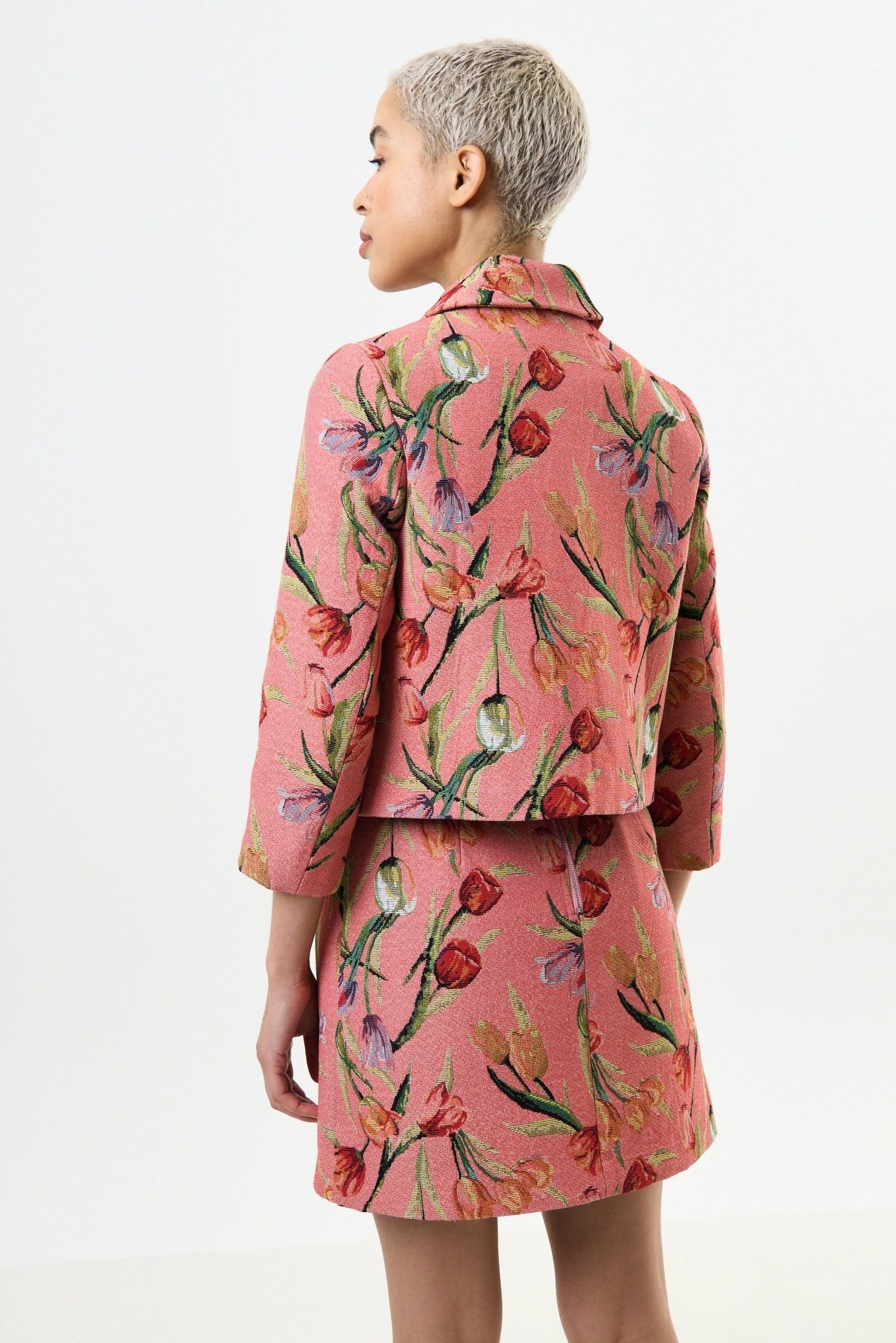 Louche Louche Women's Salut Tulip Jacquard Short Jacket - Pink - 2