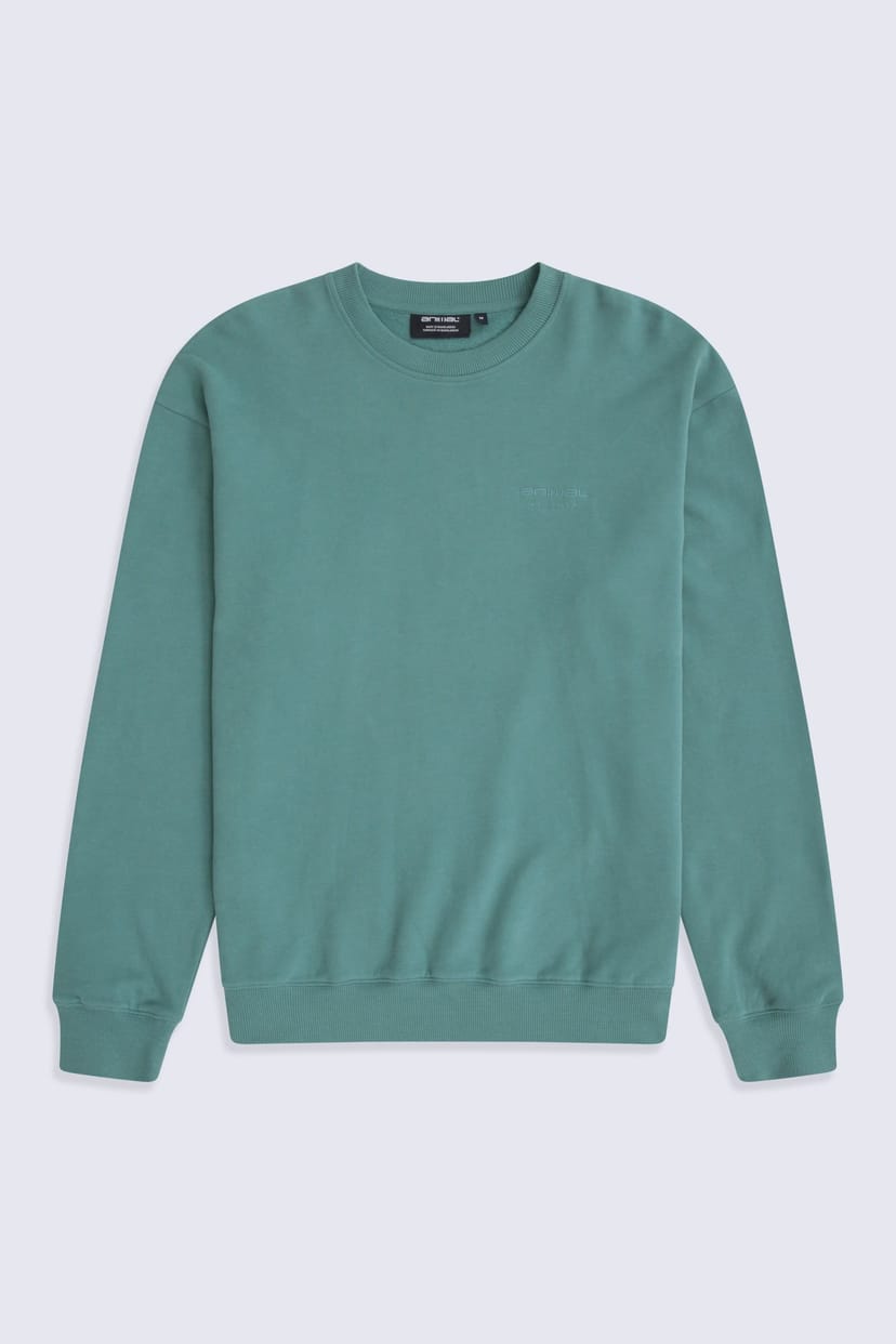 Animal Animal Men's 'Jonah' Ribbed Cuffs Cotton Drop Shoulder Sweatshirt in Green - 1