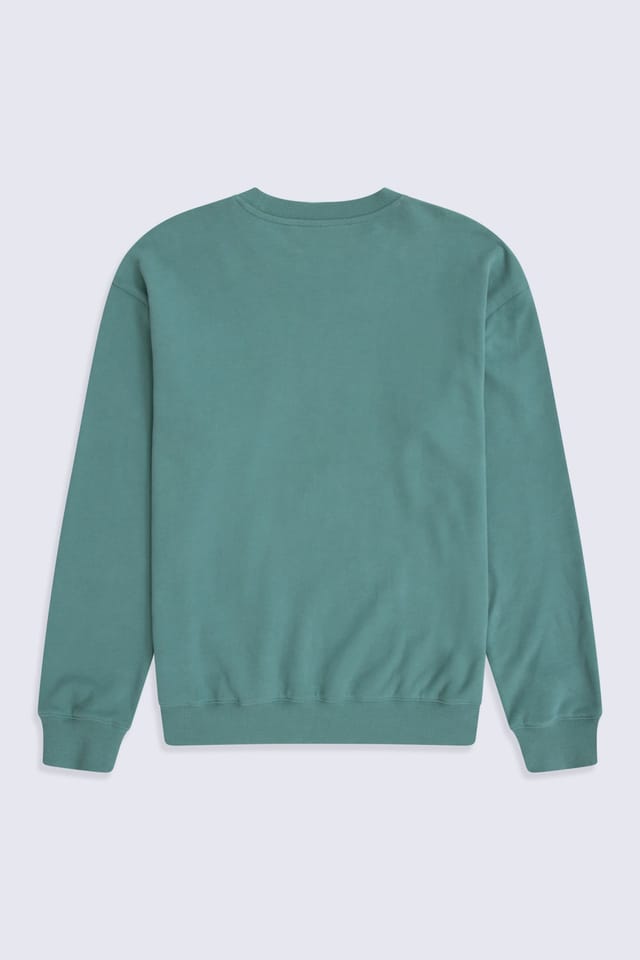 Animal Animal Men's 'Jonah' Ribbed Cuffs Cotton Drop Shoulder Sweatshirt in Green - 2