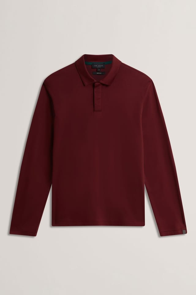 Ted Baker Ted Baker Men's IGNAC LS Regular Soft Touch Polo Maroon - 2