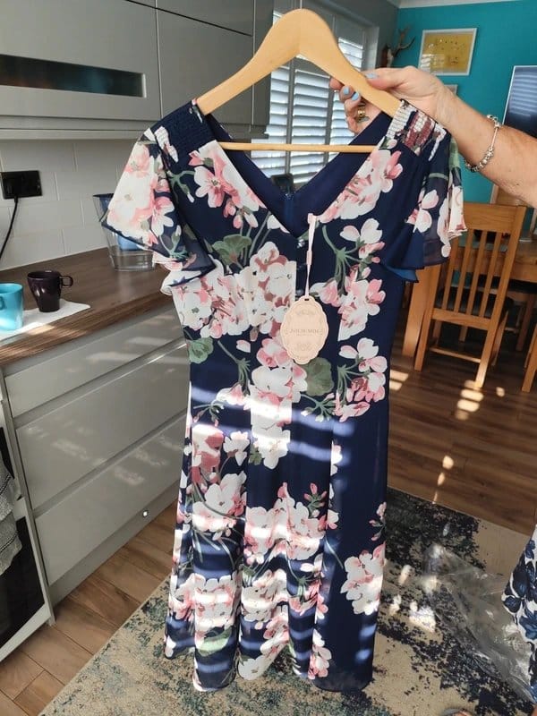 Jolie Moi Jolie Moi floral chiffon flare midi dress size 8 - 1