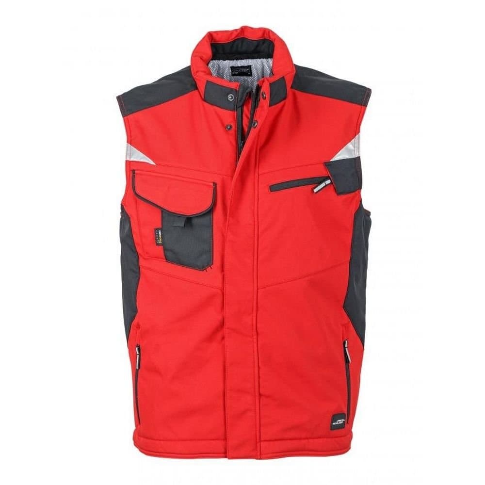 James and Nicholson James and Nicholson Men's Craftsmen Strong Softshell Gilet in Red