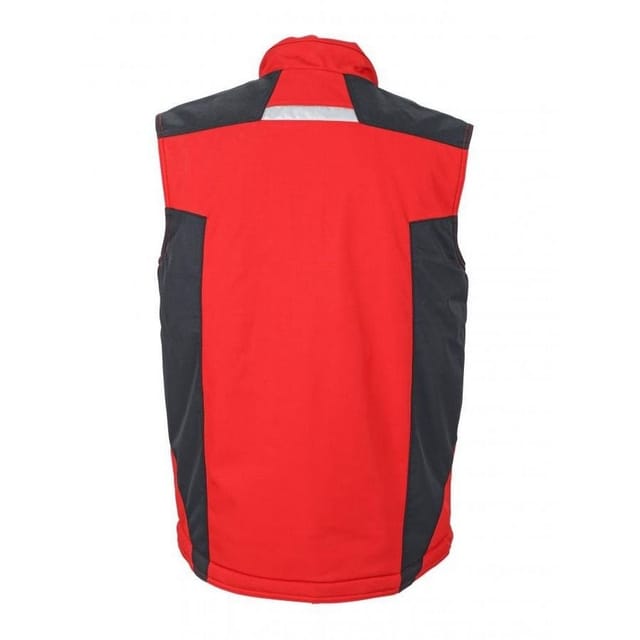 James and Nicholson James and Nicholson Men's Craftsmen Strong Softshell Gilet in Red - 2