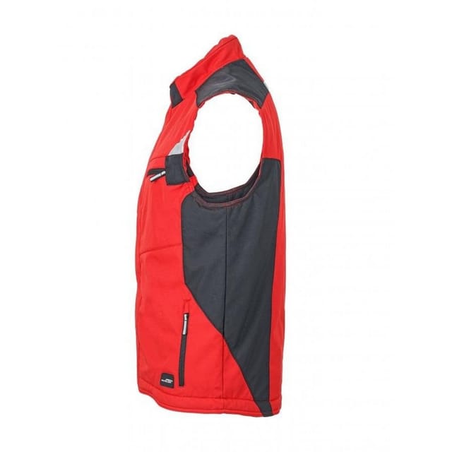 James and Nicholson James and Nicholson Men's Craftsmen Strong Softshell Gilet in Red - 3