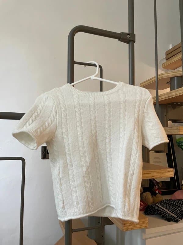 ASOS Design Asos Design, white top knit short sleeve
