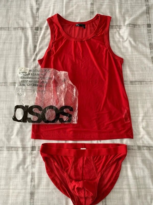 ASOS ASOS Mesh Vest Underwear Set XL New