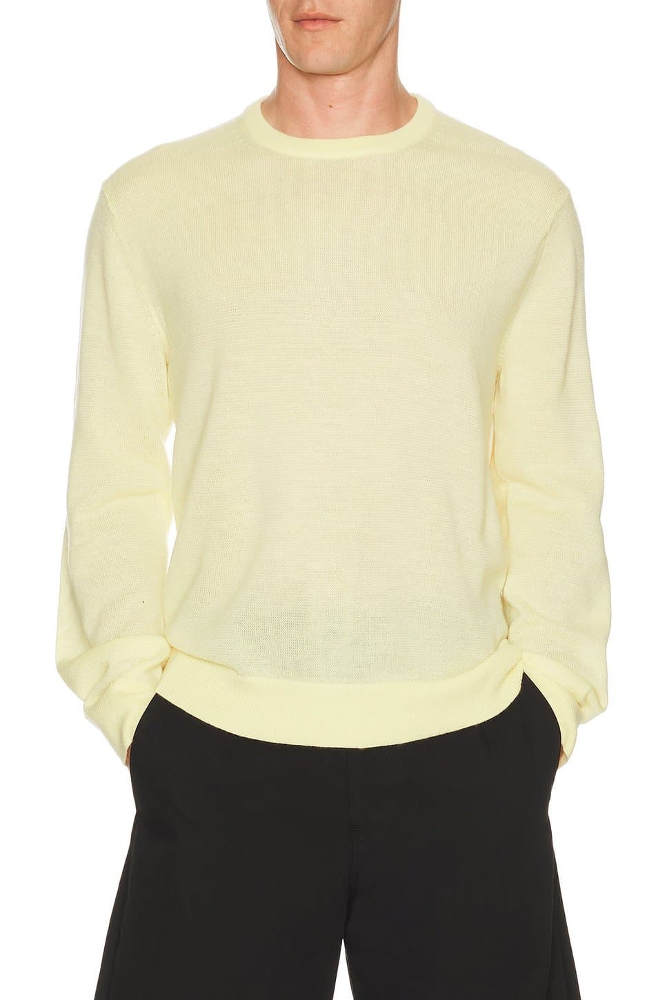 revolve Helmut Lang Yellow Sheer Crewneck Sweater